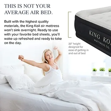 KING KOIL Luxury Queen Air Mattress with Built-in Pump