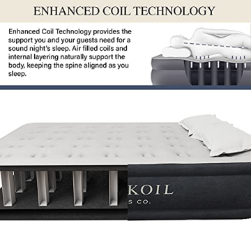 KING KOIL Luxury Queen Air Mattress with Built-in Pump