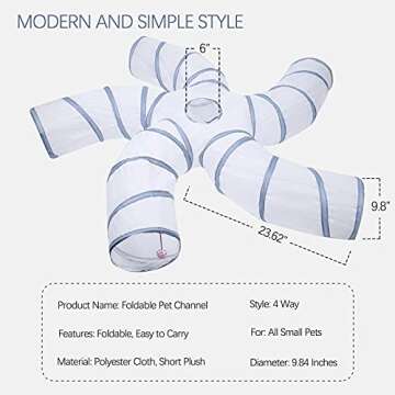 EGETOTA Cat Tunnel for Indoor Cats with Peek Hole
