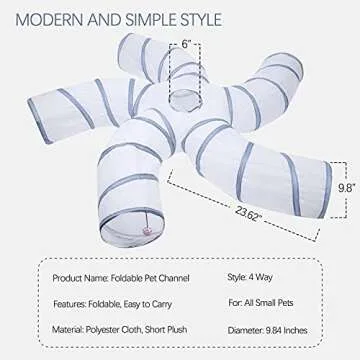EGETOTA Cat Tunnel for Indoor Cats with Peek Hole