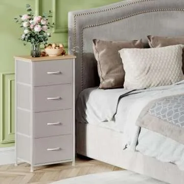 Somdot Tall Dresser for Bedroom with 4 Drawers, Storage Organizer Chest of Drawers with Removable Fa...