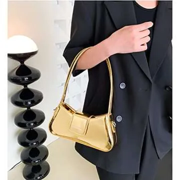 Hobo Bag Women Evening Bag Clutch Y2k Sparkly Silver Purse Shoulder Satchel Bag Cute Party Tote Handbag Crossbody Bags 2024