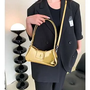 Hobo Bag Women Evening Bag Clutch Y2k Sparkly Silver Purse Shoulder Satchel Bag Cute Party Tote Handbag Crossbody Bags 2024