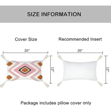 Pink Boho Lumbar Pillow Cover for Stylish Home Decor
