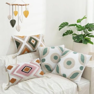 Pink Boho Lumbar Pillow Cover for Stylish Home Decor