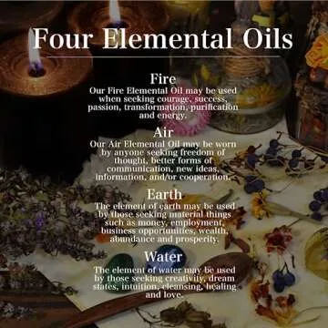 Four Elemental Oils by Art of the Root | Handmade with Herbs & Essential Oils, Includes Air, Fire, Earth & Water Blends | Spirituality, Wiccan, Pagan & Magick