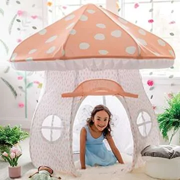 MindWare Mushroom Playhouse Tent – Kids Indoor Tent, Reading Corner, Kids Playroom or Classroom Fu...