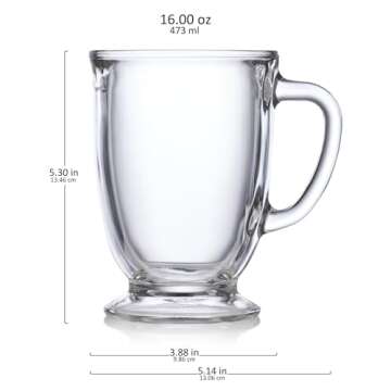 Shop Libbey Kona Glass Coffee Mugs Set of 6