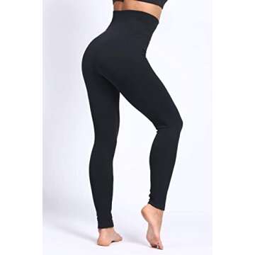 LUOYANXI Fleece Lined Leggings Women Thick High Waisted Leggings Winter Warm Tights
