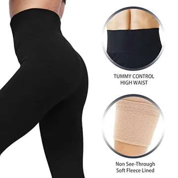 LUOYANXI Fleece Lined High Waisted Leggings for Women