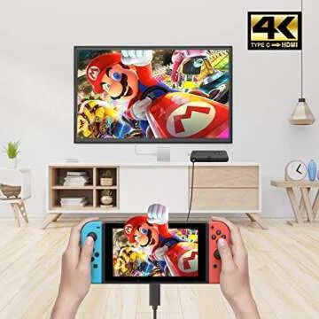 Battony USB C to HDMI Adapter - 4K Multiport AV Converter for MacBook Pro/Air, iPad Pro - With USB C, USB 3.0 and HDMI Ports