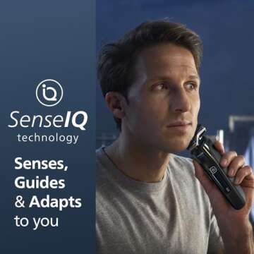 Philips Norelco Shaver 7300, Rechargeable Wet & Dry Electric Shaver with SenseIQ Technology, Pop-up ...