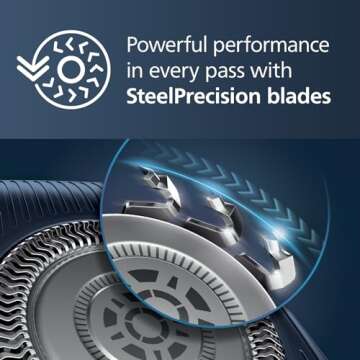 Philips Norelco Shaver 7300, Rechargeable Wet & Dry Electric Shaver with SenseIQ Technology, Pop-up Trimmer, Charging Stand, Click-on Nose Trimmer, & Travel Case, S7887/92