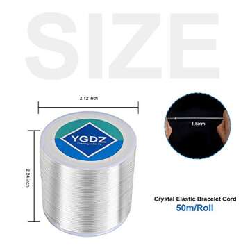 YGDZ 1.5mm Bracelet String, Elastic String Crystal Stretch Thread Clear Beading Cords for Bracelets ...