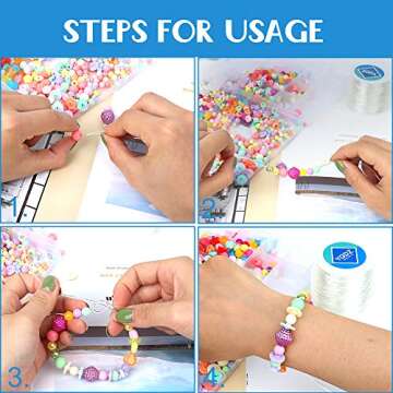 YGDZ 1.5mm Clear Beading Cord for Bracelets & Crafts