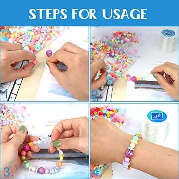 YGDZ 1.5mm Clear Beading Cord for Bracelets & Crafts