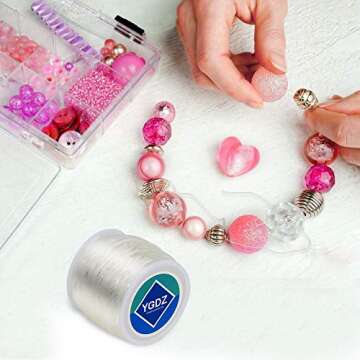 YGDZ 1.5mm Clear Beading Cord for Bracelets & Crafts