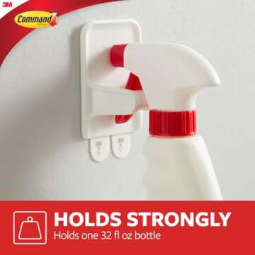 Command Spray Bottle Hanger, 2-Pack of 1 Holder and 2 Command Strips,