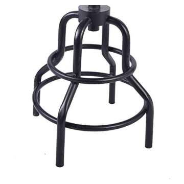 Topower Retro Antique Industrial Design Metal Adjustable Height Bar Stool Chair Kitchen Dining Breakfast Chair Natural Pinewood Industrial Style (Black 2pcs)