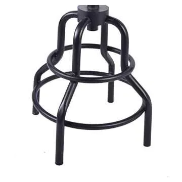 Topower Retro Antique Industrial Design Metal Adjustable Height Bar Stool Chair Kitchen Dining Breakfast Chair Natural Pinewood Industrial Style (Black 2pcs)