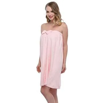 expressbuynow Spa Bath Towel Wrap for Ladies, 10 Colors, Pink