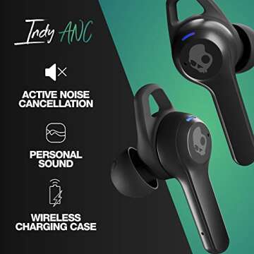 Skullcandy Indy ANC In-Ear Noise Canceling True Wireless Earbuds, 32 Hour Battery, Microphone, Works...