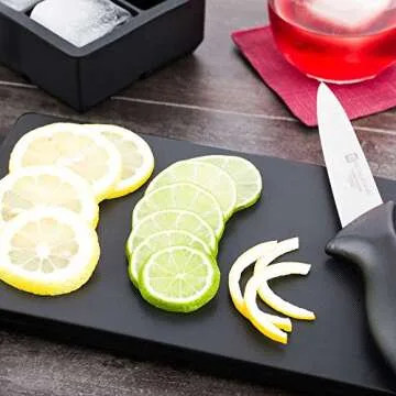 Restaurantware Bar Cutting Board Food Prep Cutting Board Bar Prep - 6" x 10" - Black - Premium Plastic - Professional Grade - Non-Slip - 1ct Box