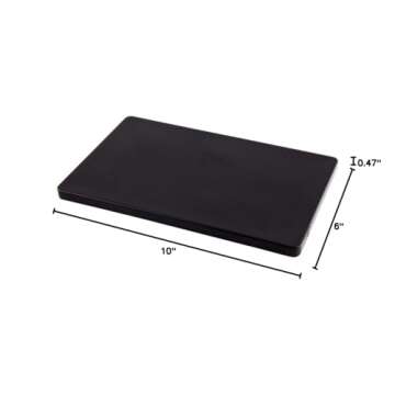 Restaurantware Bar Cutting Board Food Prep Cutting Board Bar Prep - 6" x 10" - Black - Premium Plastic - Professional Grade - Non-Slip - 1ct Box