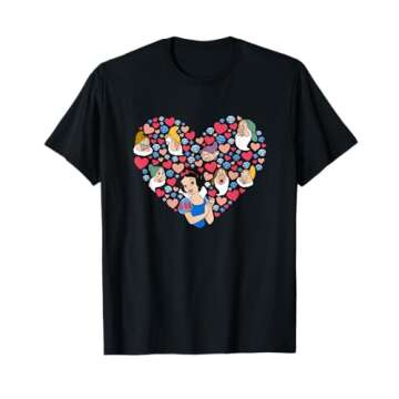 Disney Snow White and the Seven Dwarfs Heart Valentine's Day T-Shirt