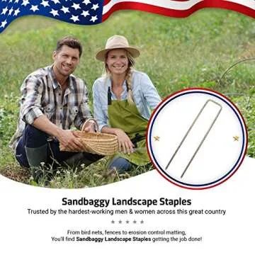 Sandbaggy 200-Pack Landscape Staples for Secure Gardening Design