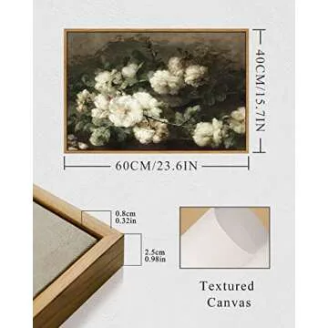 InSimSea Vintage White Roses Canvas Wall Art for Home Decor