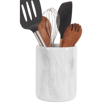Radicaln Marble Utensil Holder 6.5'' Elegant White Design for Home Decor