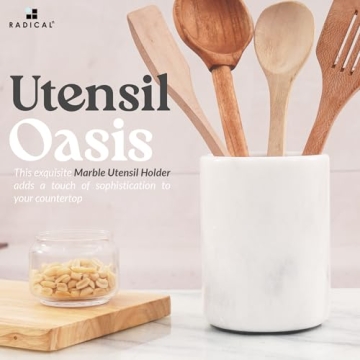 Radicaln Marble Utensil Holder for Stylish Kitchens