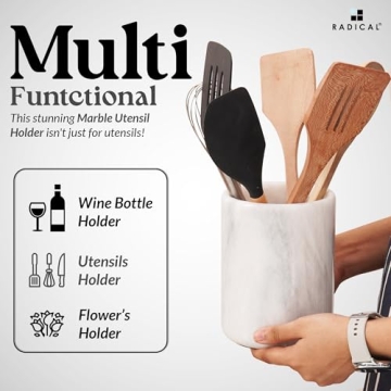Radicaln Marble Utensil Holder for Stylish Kitchens