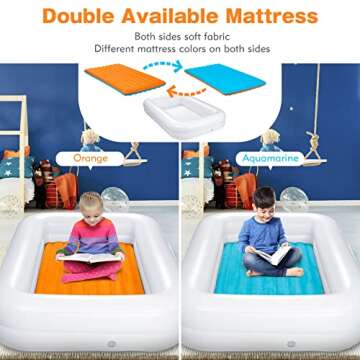 USHMA Portable Toddler Travel Bed | Inflatable Safety Mattress