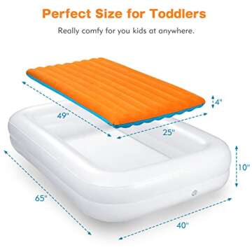 USHMA Portable Toddler Travel Bed | Inflatable Safety Mattress