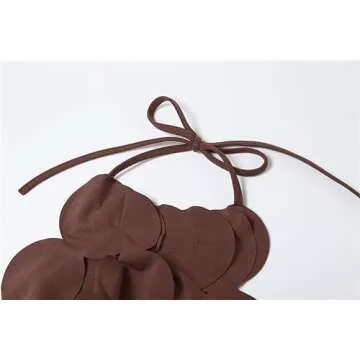 Vaceky Dressy Halter Top with Fringe Backless Features