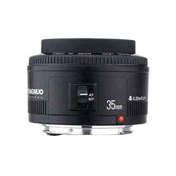 YONGNUO YN35mm F2 Lens 1:2 AF/MF Wide-Angle Fixed/Prime Auto Focus Lens Compatible with Canon EF Mount EOS Camera