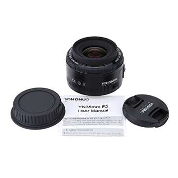YONGNUO YN35mm F2 Lens 1:2 AF/MF Wide-Angle Fixed/Prime Auto Focus Lens Compatible with Canon EF Mount EOS Camera