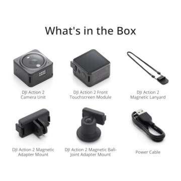 DJI Action 2 Dual-Screen Combo (32GB) WITHOUT Magnetic Protective Case, 4K Action Camera with Dual OLED Touchscreens, 155° FOV, Magnetic Attachments, Stabilization, Underwater Camera Ideal