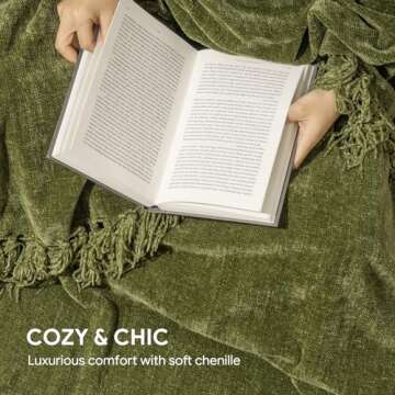 RECYCO Cozy Chenille Throw Blanket for All Ages