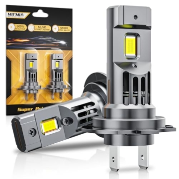 MIFMIA 2x H7 LED Bulb, 34000LM 800% Brighter 1:1 Size, No Adapter Required, H7 Bulb 6500K Cool White Plug and Play IP68 Waterproof Interior Lights, Pack of 2