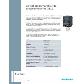Siemens QSA1515SPD Whole House Surge Protection with Two 15-Amp Circuit Breakers for Use Only on Sie...