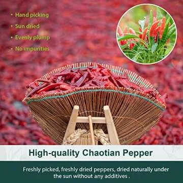 Soeos Whole Dried Chilies 4 oz, Mild Spicy Chili Peppers, Red Chili Pepper, Natural, Premium and Dry Sichuan Chile Peppers, Sichuan Pepper, Dried Peppers – Great for Mexican Recipes