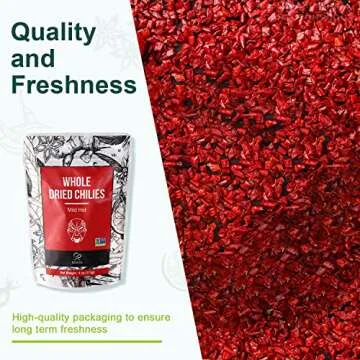 Soeos Whole Dried Chilies 4 oz, Mild Spicy Chili Peppers, Red Chili Pepper, Natural, Premium and Dry Sichuan Chile Peppers, Sichuan Pepper, Dried Peppers – Great for Mexican Recipes