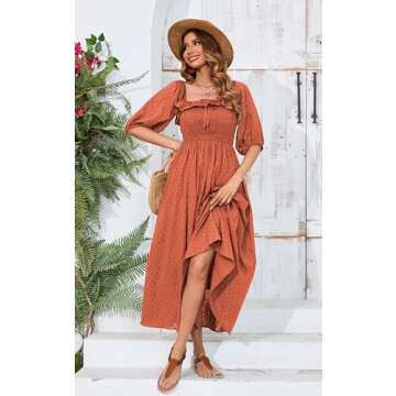 R.Vivimos Vintage Backless A Line Flowy Summer Dress