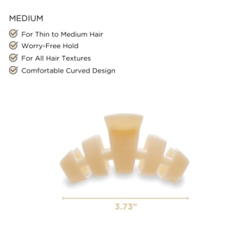 TELETIES Medium Hair Clip - Strong Grip, Stylish Look
