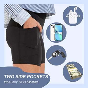 CAMPSNAIL Biker Shorts Women with Pockets - 3"/5"/8" High Waisted Workout Spandex Tummy Control Gym ...