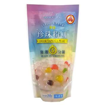 4-Pack WuFuYuan Boba Tapioca Pearls 4 Variety Bundle, 1 Pk of 50 Boba Wide Straws Individually Wrapped Bubble Tea ingredients Plus 1 Bonus Calendar Bag Clip