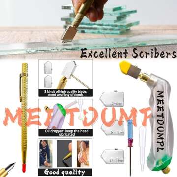 MEETDUMPL Stained Glass Kit，Stained Glass Kits for Adults，Glass Grinder，Stained Glass Grinder，5/8" + 1" Diamond Grinder Bit,80W Soldering Iron Kit,Glass Cutter Tool Kit（Patent has been registered）.(7)